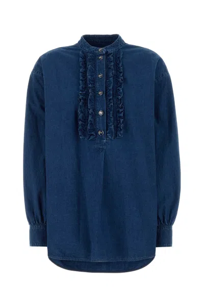 Valentino Garavani Denim Blouse In Blue
