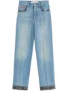 Valentino Straight-fit Denim Pants With Colorful Embellishments