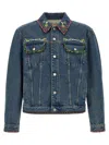 Valentino Denim Jackets Embroideries In Blue