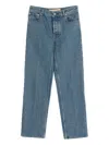 Valentino Five-pocket Denim Trousers Featuring Button Embellishments