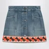Valentino Garavani Denim Mini Skirt With Jacquard Trim