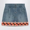 Valentino Garavani Denim Mini Skirt With Jacquard Trim