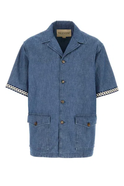 Valentino Garavani Denim Shirt In Blue