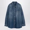 Valentino Shirt With Metallic V Detail In Blue