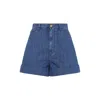 Valentino Denim Shorts With Back Pockets And Belt Loops In Blue
