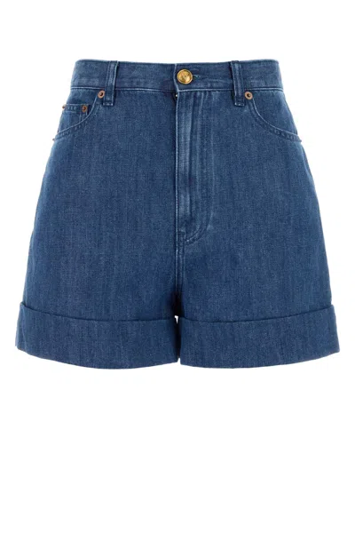 Valentino Garavani Denim Shorts In Blue