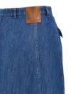 Valentino Garavani Blue Denim Cotton Skirt In Blue