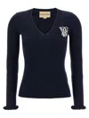 Valentino Embroidered Sweater With Front Pockets And Ruffle Cuffs