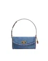 Valentino Garavani  Garavani Devain Small Denim Shoulder Bag Woman Denim Uni In Blue