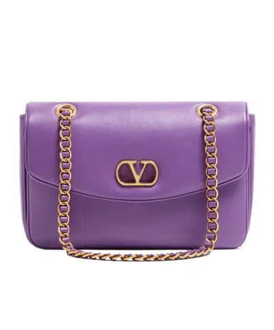 Valentino Garavani Djuna Medium Chain Bag In Nappa Leather In Purple