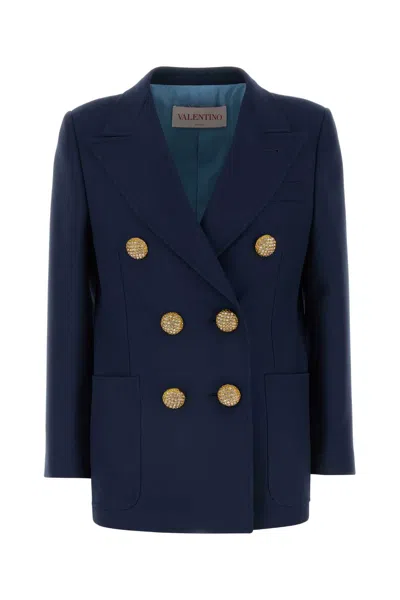Valentino Garavani Doppiopetto Blazer In Navy