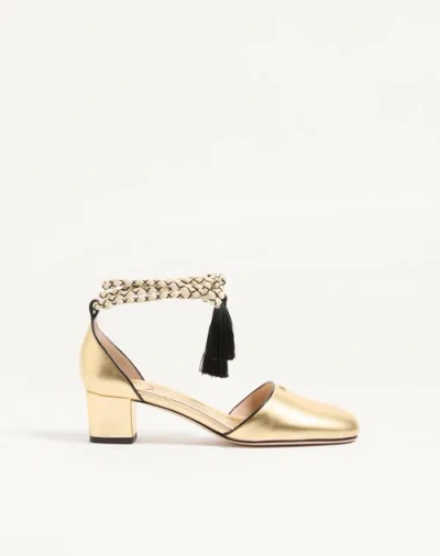 Valentino Garavani D'orsay Bondie Pump In Laminated Nappa Leather 45mm Woman Gold 38