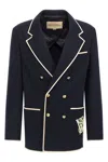 Valentino Double-breasted Blazer Gold Buttons In Blue