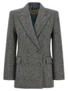 Valentino Garavani Double-breasted Blazer Blazers Gray In Gray