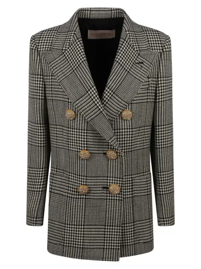 Valentino Garavani Double-breasted Check Pattern Jacket