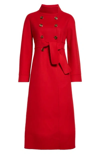 VALENTINO VALENTINO GARAVANI DOUBLE BREASTED WOOL & CASHMERE BELTED COAT
