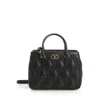 Valentino Garavani Double Handle Bag - Quiltie 67 - Nappa Deluxe/a.brass Logo In Black