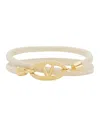 Valentino Garavani Women Double Twist Leather Bracelet With Vlogo In Neutral