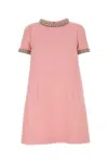 Valentino Embellished Wool And Silk-blend Crepe Mini Dress