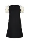 Valentino Dress With Round Neckline And Ruffled Sleeves