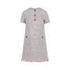 Valentino Womens Multicolor. Embellished Short-sleeves Woven Mini Dress