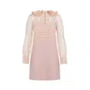 Valentino Peter Pan Collared Ruffle Bib Mini Dress In Multicolor