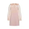 Valentino Peter Pan Collared Ruffle Bib Mini Dress In Multicolor