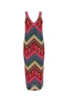Valentino Kleid Aus Chevron Lurex Frau Multicolor M In Printed