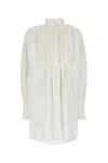 Valentino Dress Cotton Blend Long Sleeves In White
