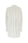 Valentino Dress Cotton Blend Long Sleeves In White