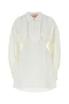 Valentino Garavani White Cotto Blend Shirt Dress In White