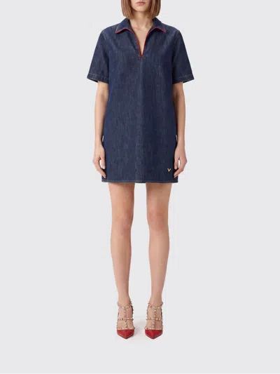 Valentino Garavani Dress Woman Color Denim In Blue