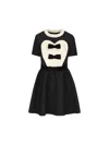Valentino Double-bow Mini Dress In Wool