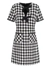 Valentino Embroidered Damier Light Tweed Short Dress