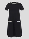 Valentino Crepe Couture Mini Dress With Patch Pockets