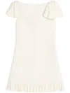 Valentino Ruffled Wool And Silk-blend Crepe Mini Dress