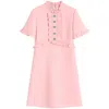 Valentino Ruffle Button Short-sleeve Mini Dress