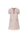 Valentino Womens Multicolor. Embellished Short-sleeves Woven Mini Dress