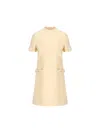 Valentino Womens Betulla Bow-embellishment Short-sleeves Wool And Silk Mini Dress