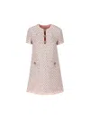 Valentino Womens Multicolor. Embellished Short-sleeves Woven Mini Dress