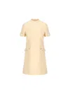 Valentino Womens Betulla Bow-embellishment Short-sleeves Wool And Silk Mini Dress