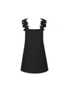Valentino Crepe Couture Embroidered Minidress In Black