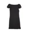 Valentino Ruffle Sleeve Wool Mini Dress In Black