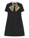 Valentino Womens Nero Animalier Embellished Long-sleeves Wool And Silk Midi Dress In Black