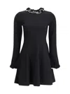 Valentino Knit Dress With Ruffles In Black