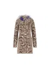 Valentino Kaschmirkleid Mit Animalprint Und Federn Frau Animalier S In Multi