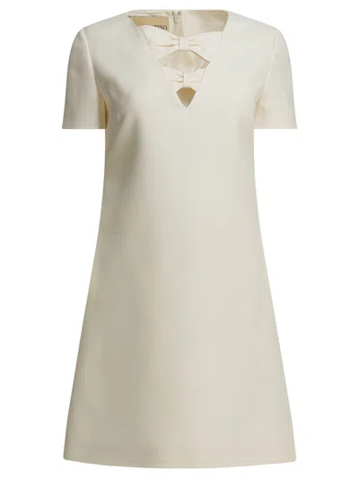 Valentino Mini Wool-blend Dress In White