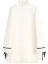 Valentino Kurzes Crepe Couture Kleid Frau Elfenbein 50 In White