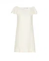 Valentino Ruffled Wool And Silk-blend Crepe Mini Dress In White