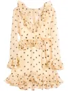 Valentino Belted Ruffled Polka-dot Wool And Silk-blend Mini Dress In White